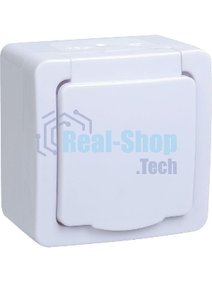 Розетка одноместная IEK ERMP12-K01-16-54-EC РСб20-3-ГПБб роз.1м с з/к о/у IP54 (цвет крышки:белый) ГЕРМЕС PLUS