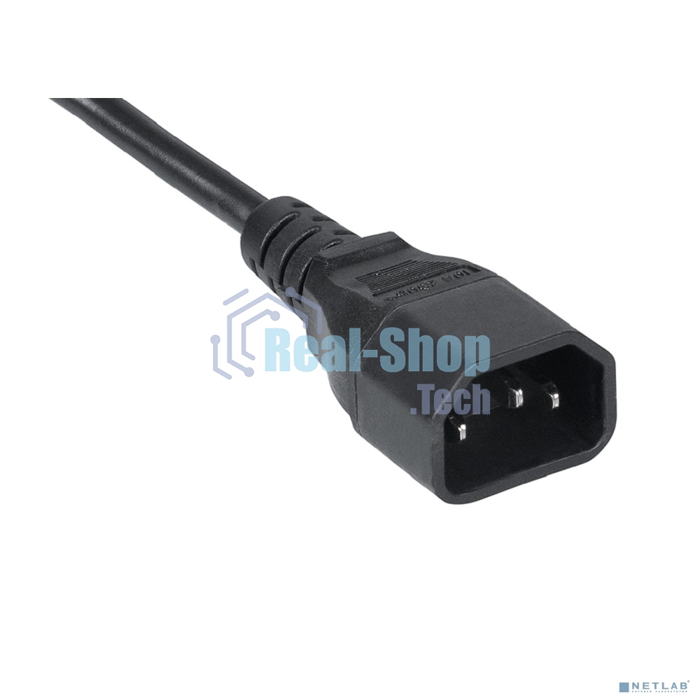 Шнур для блока питания Cabeus, IEC 320 C13, вилка IEC 60320 С14, 0.6 м, 10А, количество проводов и сечении 3x0,75 мм2, цвет: черный