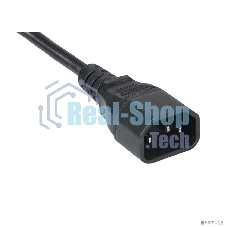 Шнур для блока питания Cabeus, IEC 320 C13, вилка IEC 60320 С14, 0.6 м, 10А, количество проводов и сечении 3x0,75 мм2, цвет: черный