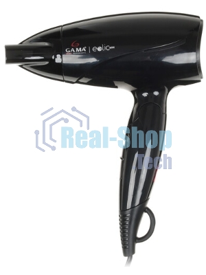 Фен GA.MA GH0201 EOLIC MINI CX черный, 1600 Вт, компактный, ионизация