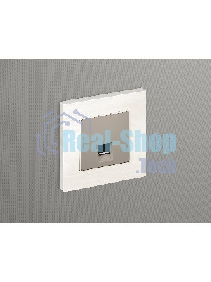 Комплект механизма компьютерной розетки ALFA Серо-бежевый матовый RJ-45(8P8C) CAT6 с шторкой QUANT (AP3720, VM188) MA372010
