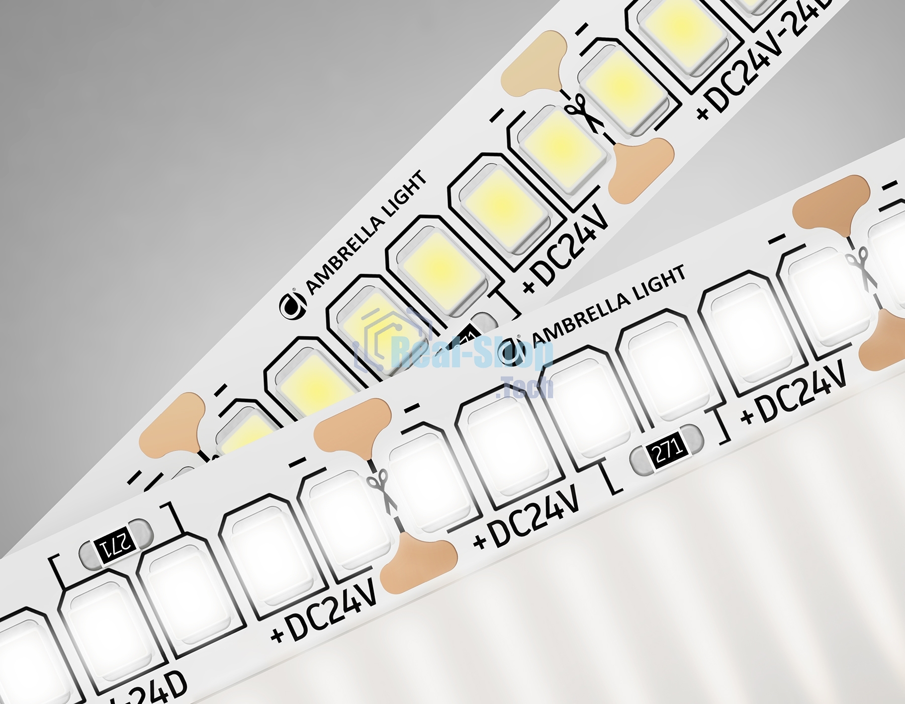 Светодиодная лента Ambrella light GS3502 2835 240Led /22W m/ 24V IP20 4500K/ 5000*10*1.2mm (2 конт.)