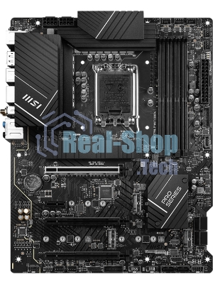 Материнская плата MSI PRO Z790-P WIFI, LGA 1700, Intel Z790, 4xDDR5, 6xSATA, 4xM.2, 1xPCIe 5.0 x16, 1xPCIe 4.0 x16, 1xPCIe 3.0 x16, 1xPCIe x1, 1xHDMI, 1xDP, 1x2.5Gb LAN, 4xUSB-A 2.0, 2xUSB-A 3.2 Gen 1, 1xUSB-A 3.2 Gen 2, 1xUSB-C 3.2 Gen 2x2, 6x3.5мм, 7.1, ATX