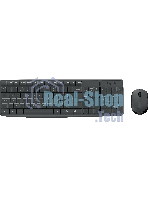 Комплект клавиатура+мышь Logitech MK235 беспроводной, USB, 1000 DPI, серый