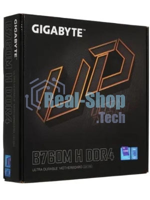 Материнская плата Gigabyte B760M H DDR4, LGA 1700, Intel B760, 2xDDR4, 4xSATA, 2xM.2, 1xPCIe 4.0 x16, 1xPCIe x1, 1xHDMI, 1xVGA, 1x 1Gb LAN, 2xUSB 2.0, 4xUSB 3.2 Gen 1, 3x3.5 мм, 7.1, Micro ATX