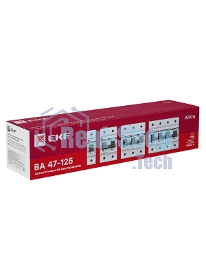 Выключатель автоматический модульный 3п C 100А 15кА ВА 47-125 EKF mcb47125-3-100C