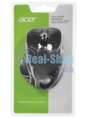 Мышь беспроводная Acer OMR140 черный, 1600 dpi, радиоканал, USB, кнопки - 6