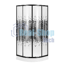 Душевой уголок BAU Dream с поддоном 100x100х195, прозрачное закаленное стекло с черной мозаикой 5 мм