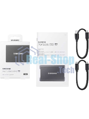 Внешний SSD Samsung T7, 1TB, USB 3.2 Gen 2 Type-C, R/W 1050/1000, серый