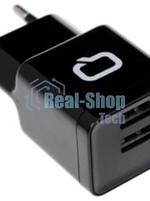 Автомобильное зарядное устройство QUMO 2A, 2 USB, 1A+1A черный, кабель Apple 8 pin в комплекте