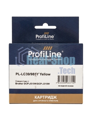 Картридж струйный ProfiLine PL-LC39/985Y для принтеров Brother DCP-J125/DCP-J315W/DCP-J515W/MFC-J220/MFC-J265W/MFC-J410/MFC-J415W с чернилами Yellow