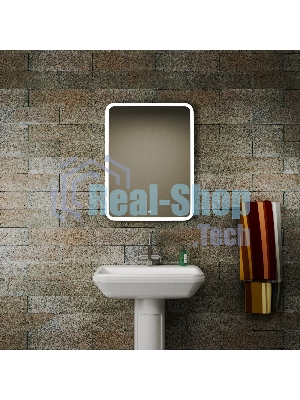 Зеркало Bau Stil 60х80, сенсорная LED подсветка, пластиковый защитный корпус