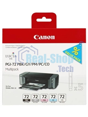 Картридж струйный Canon PGI-72 PBK/GY/PM/PC/CO Multi Pack (510 стр. 5 шт по 14 мл) для Canon PIXMA PRO-10, PRO-10S