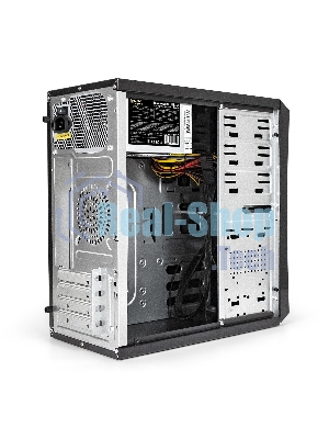 Компьютерный корпус Minitower ExeGate BA-201-UNS350 (mATX, БП UNS350 с вент. 12см, 2*USB, аудио, черный)