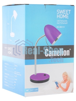 Светильник Camelion KD-313 C12 фиолетовый (настольный, 230V 60W, E27)