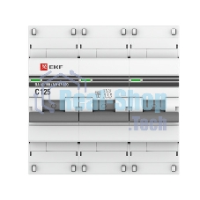 Выключатель автоматический модульный 3п C 125А 10кА ВА 47-100 PROxima EKF mcb47100-3-125C-pro