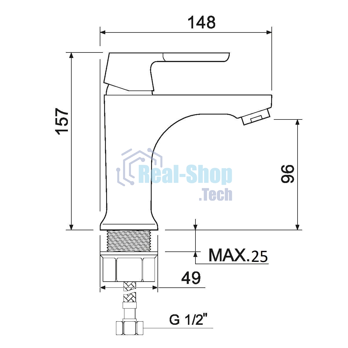 SL123-001F Смеситель для умывальника, Ø35