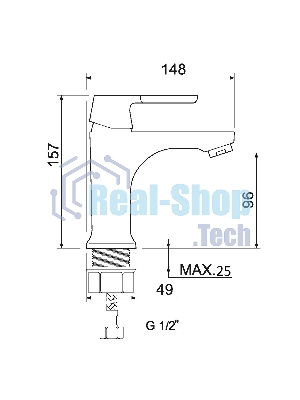 SL123-001F Смеситель для умывальника, Ø35