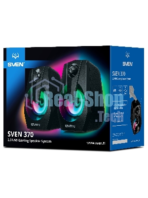Акустическая система SVEN 370 2.0 черные (2x2W, USB, RGb подсветка)