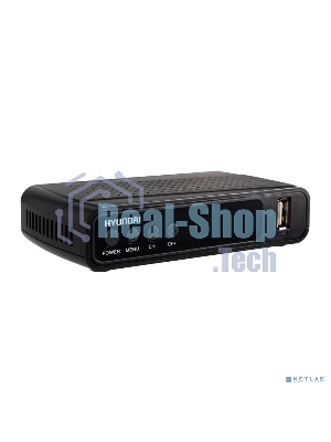 Приставка для цифрового ТВ Hyundai H-DVB520 черный, DVB-T2, DVB-T, DVB-C, HDMI, USB 2.0 х2