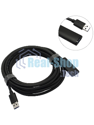 Активный кабель-удлинитель Vention USB 3.0 AM/AF с усилителем - 5м Черный