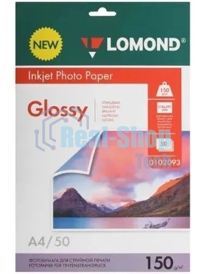 Фотобумага Lomond 0102093 A4/150г/м2/50л./белый глянцевое/глянцевое для струйной печати