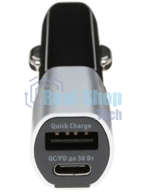 Автомобильное зарядное устройство Qumo PD (Charger 0080), Type C, черный
