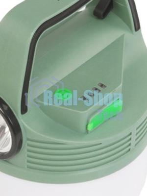 Фонарь аккумуляторный кемпинговый походный 16Вт SMD LED+3Вт LED Li-ion 18650 2400мА.ч Power-bank корпус ABS-пластик индикатор уровня заряда USB-шнур складной крючок для подвешивания матов. рассеив. КОСМОС KOC616Lit
