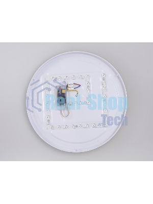 Потолочный светодиодный светильник Ambrella light FZ1324 BK/LWD черный/светлое дерево IP20 41W 3000-6400K D390*70 (ПДУ ИК)