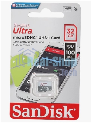 Флеш карта microSD 32Gb SanDisk microSDHC Class 10 Ultra UHS-I 100MB/s