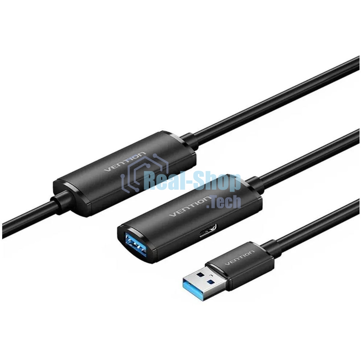 Активный кабель-удлинитель Vention USB 3.0 AM/AF с усилителем - 5м Черный