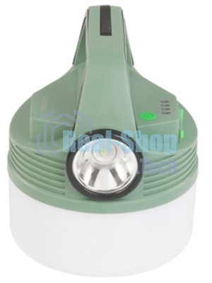 Фонарь аккумуляторный кемпинговый походный 16Вт SMD LED+3Вт LED Li-ion 18650 2400мА.ч Power-bank корпус ABS-пластик индикатор уровня заряда USB-шнур складной крючок для подвешивания матов. рассеив. КОСМОС KOC616Lit