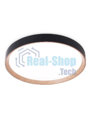 Потолочный светодиодный светильник Ambrella light FZ1326 BK/LWD черный/светлое дерево IP20 60W 3000-6400K D490*80 (ПДУ ИК)