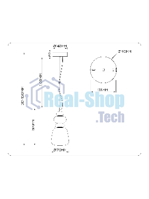Светильник Ambrella light LH53162 SB/WH бронза/белый 12W 3000K D170*1510