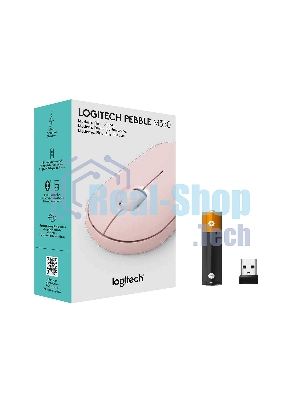 Мышь беспроводная Logitech Pebble M350 розовый, 1000 dpi, радиоканал, Bluetooth, USB, кнопки - 3