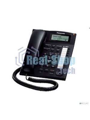 Телефон проводной Panasonic KX-TS2388RUB черный индикатор вызова,повторный набор последнего номера,4 уровня громкости звонка