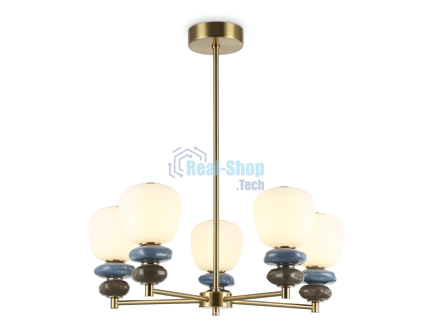 Люстра Ambrella light LH53164/5 SB/WH бронза/белый 40W 3000K D650*900