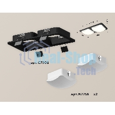 Комплект встраиваемого светильника Ambrella light XC7906014 SBK/FR черный песок/белый матовый MR16 GU5.3 (C7906, N7756)