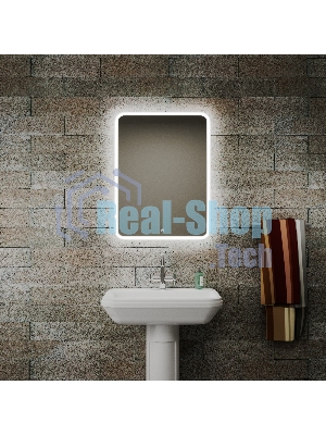 Зеркало Bau Stil 60х80, сенсорная LED подсветка, пластиковый защитный корпус