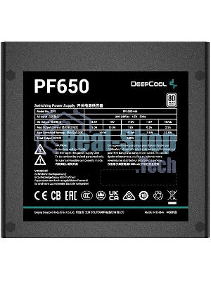 Блок питания Deepcool/GamerStorm PF650, 650Вт, 80 PLUS, 120мм, черный