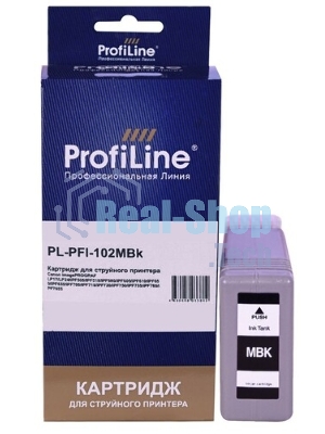 Картридж струйный ProfiLine PL-PFI-102MBK для принтеров Canon IPF510/IPF605/IPF610/IPF650/IPF655/IPF710/IPF750/IPF755/IPF760/IPF765 с чернилами Matte Black