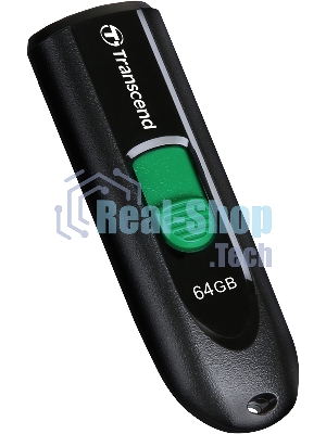 Флешка USB Transcend JetFlash 790С (TS64GJF790C), 64Gb, USB 3.0 Type-C, R/W 90/60, черный/зеленый