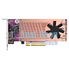 Сетевая карта QNAP QM2-2P10G1Tb Marvell AQC113C PCIe Gen3 x8, Dual M.2 2280 PCIe Gen3 x4 NVMe, LAN 1x10GbASE-T 10GbE, Low-profile bracket pre-loaded, Low-profile flat and Full-height are bundled