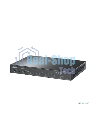 Настольный коммутатор TP-Link TL-SL1311P, 8 портов 10/100 Мбит/с с поддержкой PoE+, 2 гигабитных порта без поддержки PoE, 1 порт SFP, 802.3af/at, бюджет PoE — 65 Вт, стальной корпус