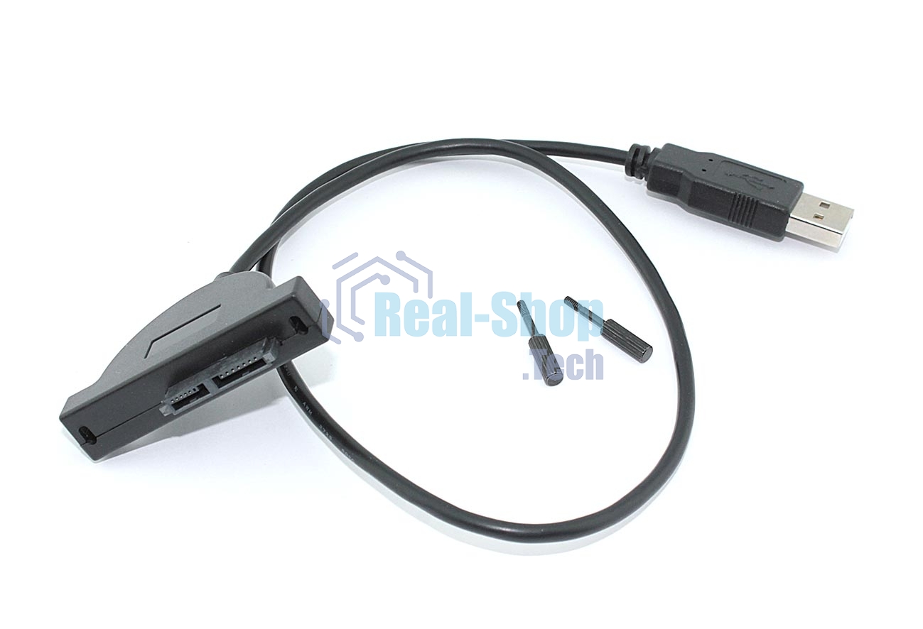 Переходник miniSATA на USB 2.0 на шнурке 50 см с индикаторами питания и чтения HDD