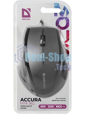 Мышь проводная Defender Accura MM-362 черный, 1600 dpi, USB, кнопки - 6