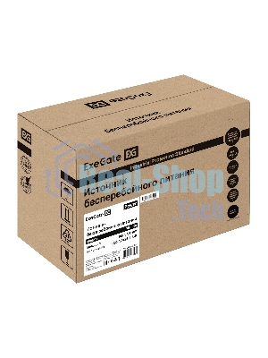 Источник бесперебойного питания ExeGate Power NB-1000.LED.AVR.2SH.USB (1000VA/650W, LED, AVR, 2*Schuko, USB, батарея 12V 9Ah, черный)