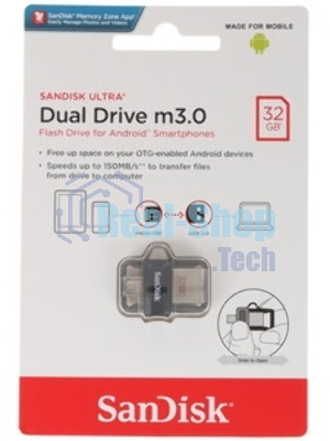 Флешка USB SanDisk DD3 Ultra (SDDD3-032G-G46), 32Gb, USB 3.0/microUSB, R/W 130/30, черный