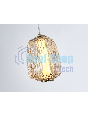 Подвесной светодиодный светильник Ambrella light LH30101 SB/TI бронза/янтарь 8W 3000K 140*140*1575