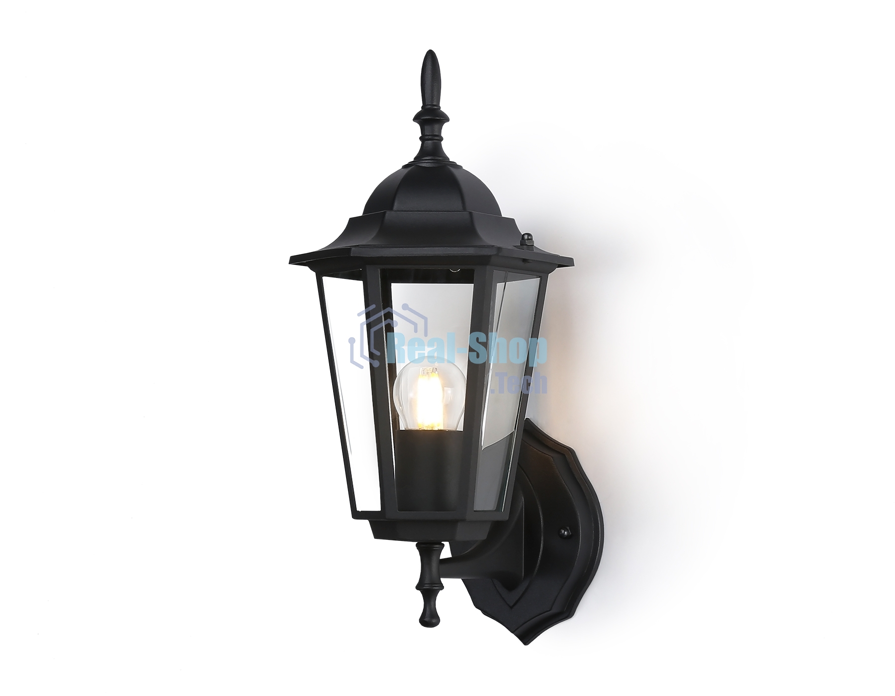 Уличный настенный светильник Ambrella light ST2010 BK/CL черный/прозрачный IP54 E27 max 40W 360*150*210